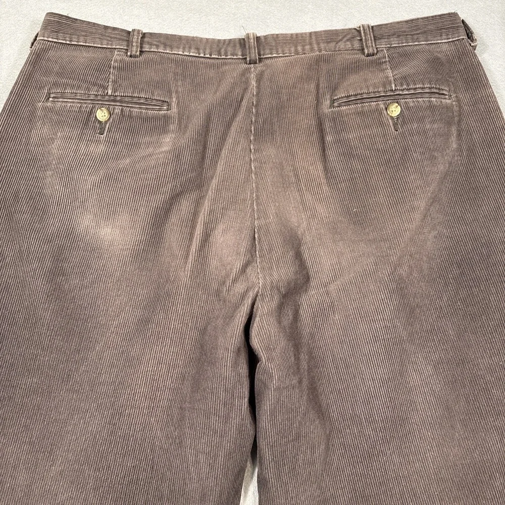 Corduroy Pleated Pants MENS  Size 40 X32 Dark Brown Cotton